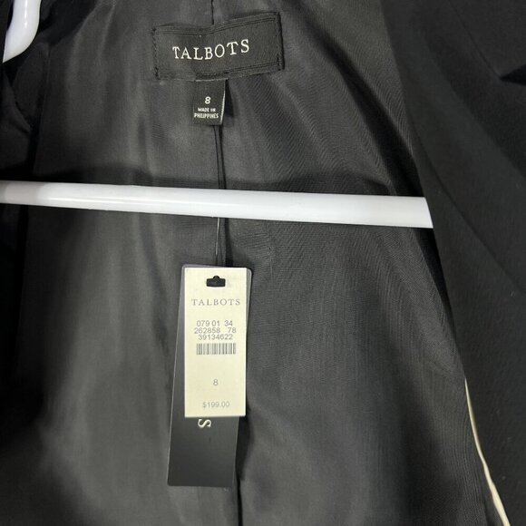 Talbots NWT Womens 8 Black Two Piece Suit Set Blazer Pants Career Wear MSRP $318 - Picture 7 of 16